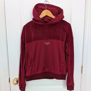 WLKN Burgundy Oversized Hoodie with Embroidered Logo – Size XS #132